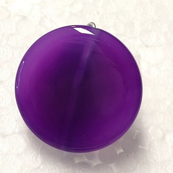 Purple Agate Round Ring Adjustable Band Handmade Semi Precious Ring - Picture 8 of 9